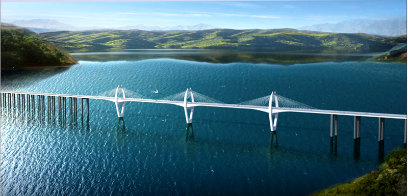 甘肅永靖至大河家(積石山)高速公路項(xiàng)目炳靈寺黃河大橋效果圖